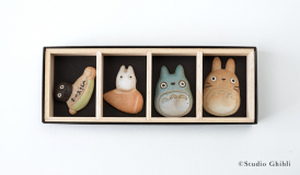 Chopstick rest 4 pieces set of Shigaraki pottery "Totoro" (with dressing box)